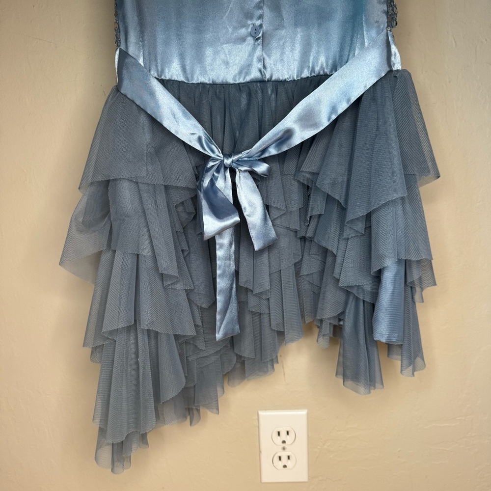 BISCOTTI Blue Sequin Tiered Special Occasion Dress Fancy Party Size 12 - Picture 12 of 16